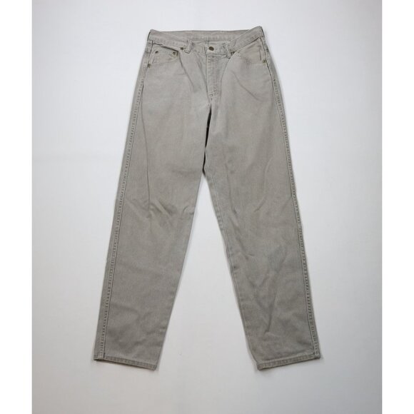 Vintage 90s Eddie Bauer Mens 32x32 Faded Tapered Leg Denim Jeans Gray Cotton USA